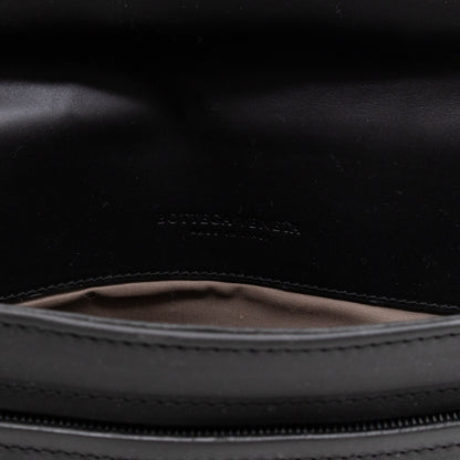 Document Case Black Intrecciato Leather