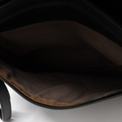 Document Case Black Intrecciato Leather