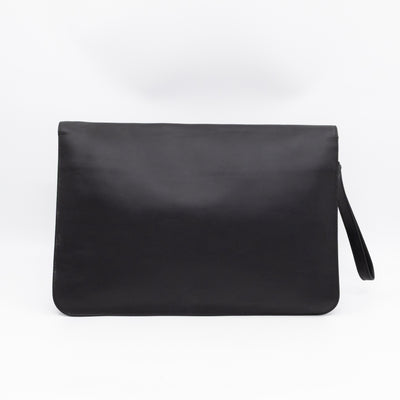 Document Case Black Intrecciato Leather