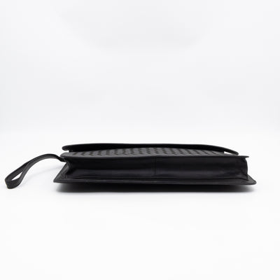Document Case Black Intrecciato Leather