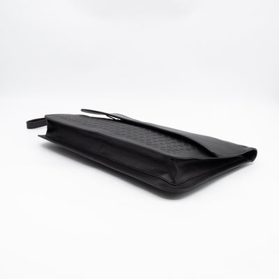 Document Case Black Intrecciato Leather
