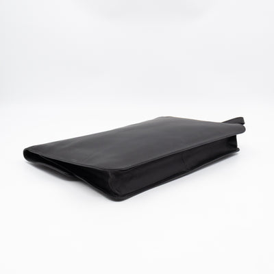 Document Case Black Intrecciato Leather