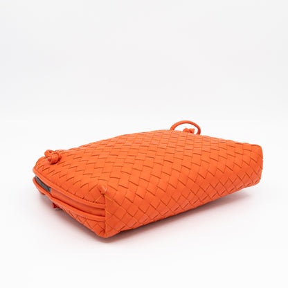 Nodini Crossbody Intrecciato Woven Orange Nappa Leather