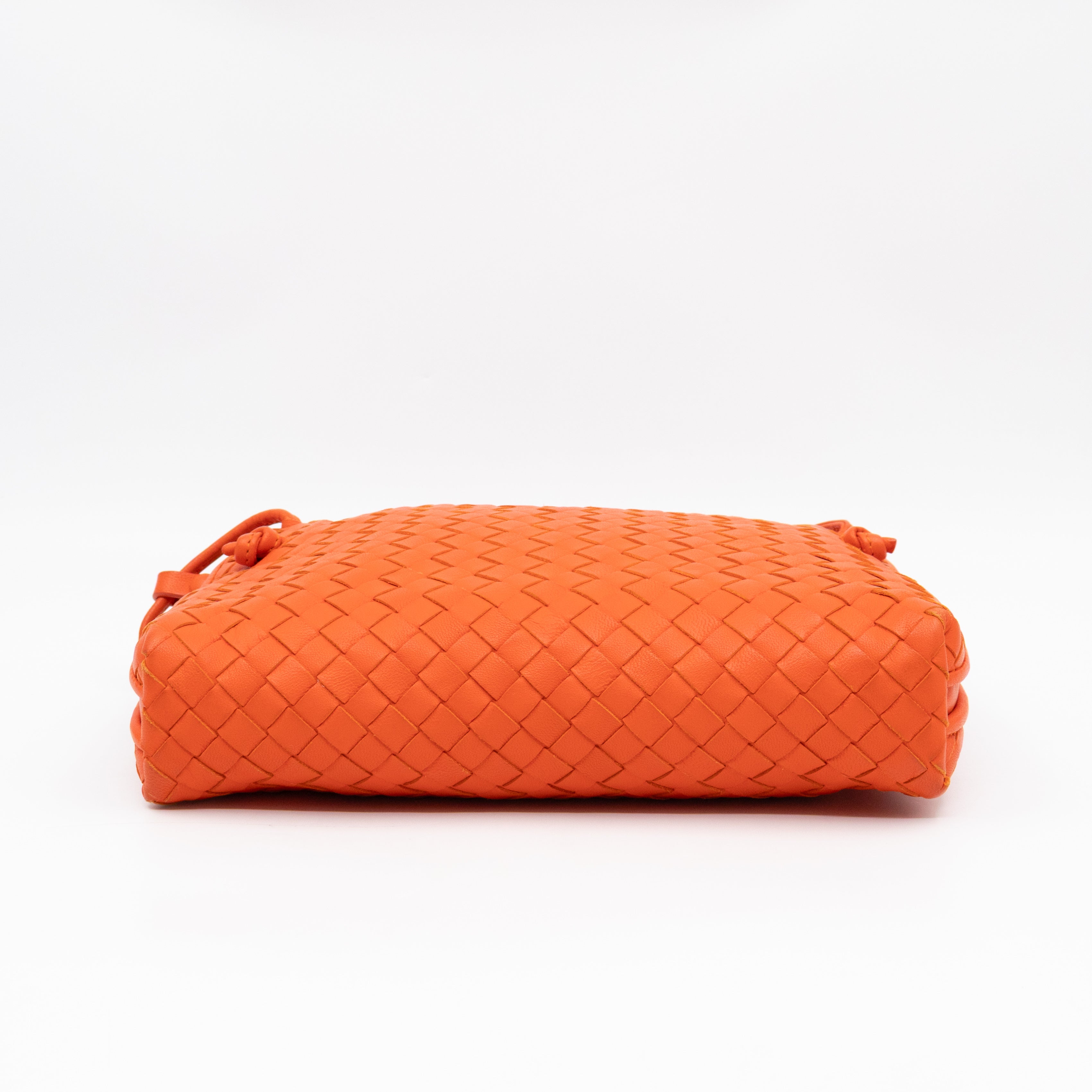 Nodini Crossbody Intrecciato Woven Orange Nappa Leather