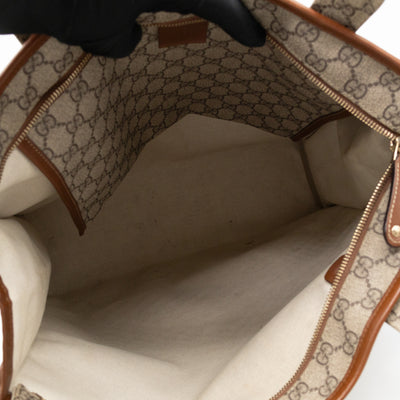 Web Loop Tote Large GG Supreme Canvas Brown