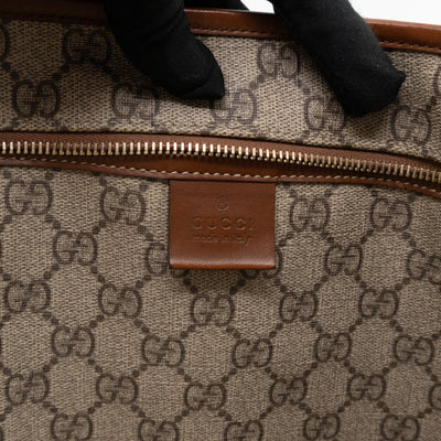 Web Loop Tote Large GG Supreme Canvas Brown