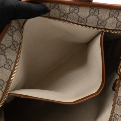 Web Loop Tote Large GG Supreme Canvas Brown