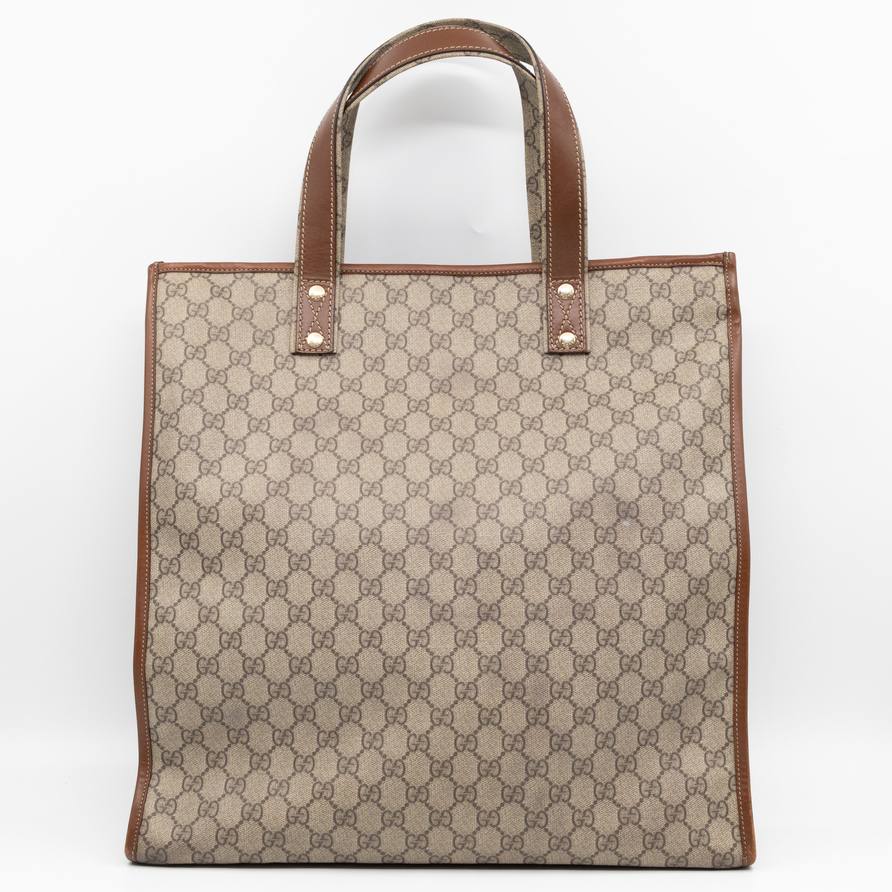 Web Loop Tote Large GG Supreme Canvas Brown