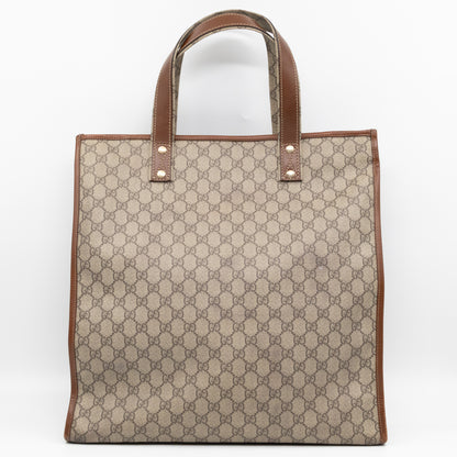 Web Loop Tote Large GG Supreme Canvas Brown