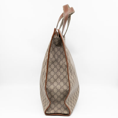 Web Loop Tote Large GG Supreme Canvas Brown