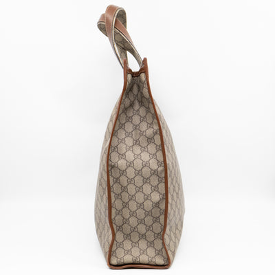 Web Loop Tote Large GG Supreme Canvas Brown