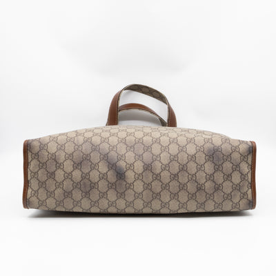 Web Loop Tote Large GG Supreme Canvas Brown