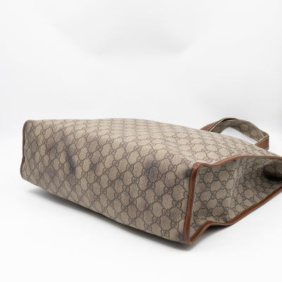 Web Loop Tote Large GG Supreme Canvas Brown