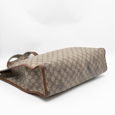 Web Loop Tote Large GG Supreme Canvas Brown
