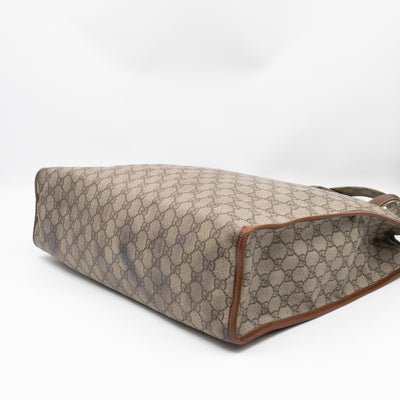 Web Loop Tote Large GG Supreme Canvas Brown