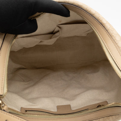 Nice Hobo Bag Beige Microguccissima Leather