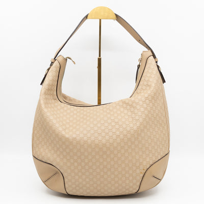 Nice Hobo Bag Beige Microguccissima Leather