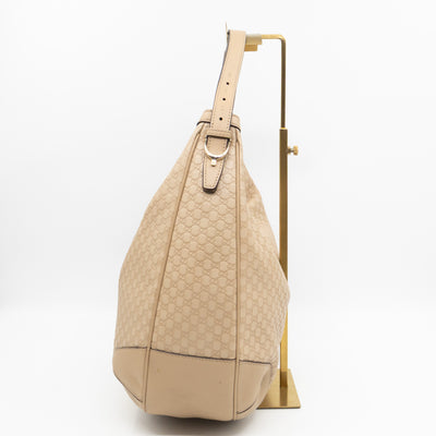 Nice Hobo Bag Beige Microguccissima Leather