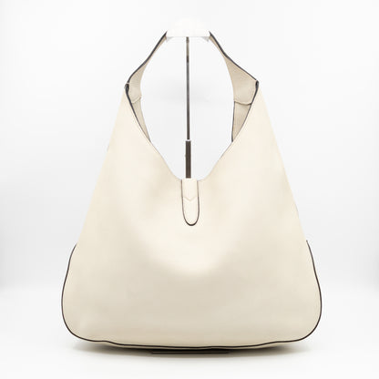 Jackie Large Hobo Bag White Leather