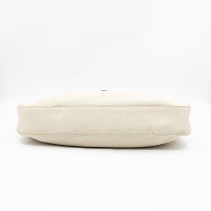 Jackie Large Hobo Bag White Leather