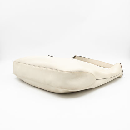 Jackie Large Hobo Bag White Leather