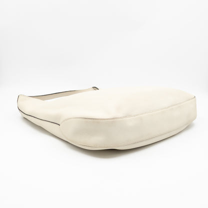 Jackie Large Hobo Bag White Leather