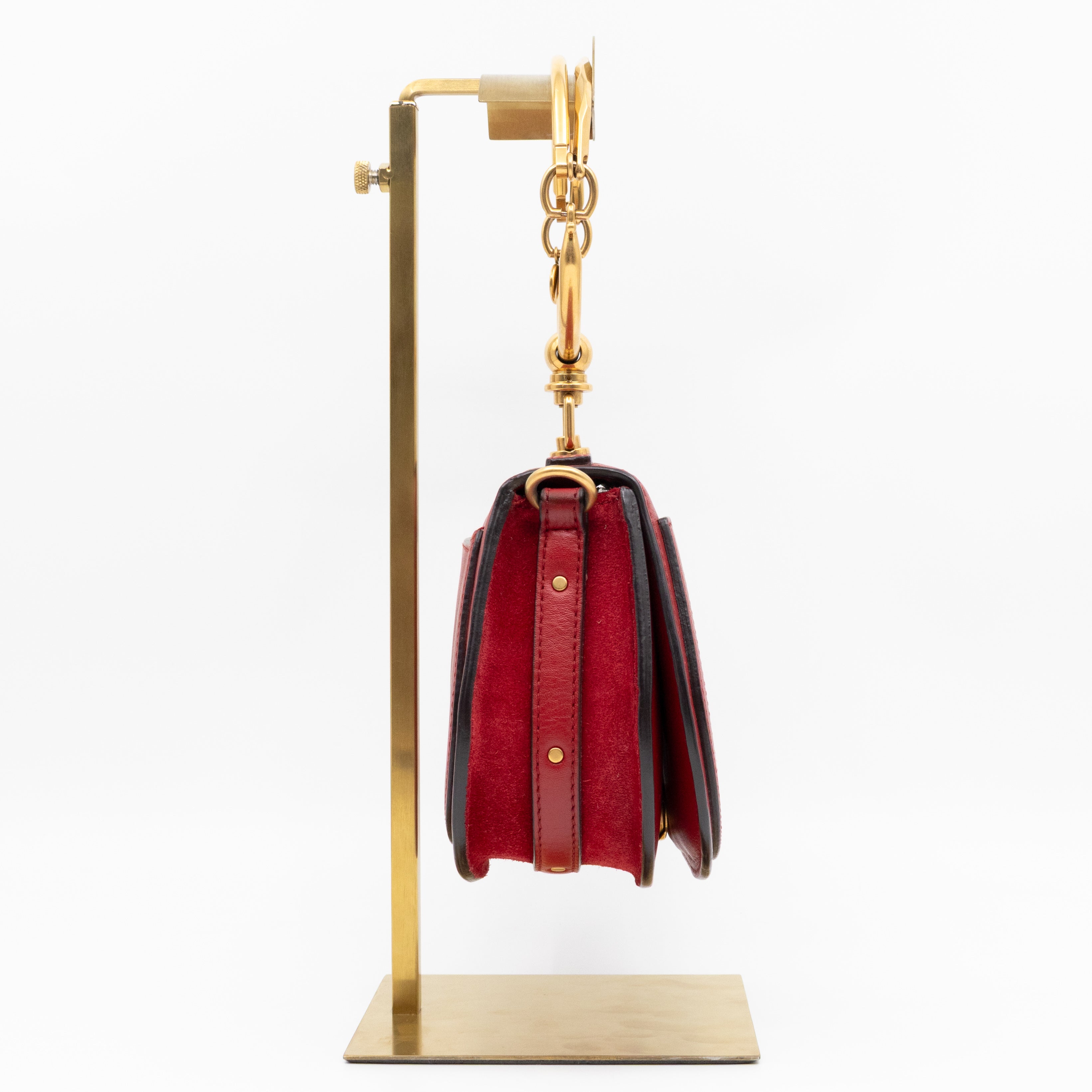 Small Nile Bracelet Bag Red Leather