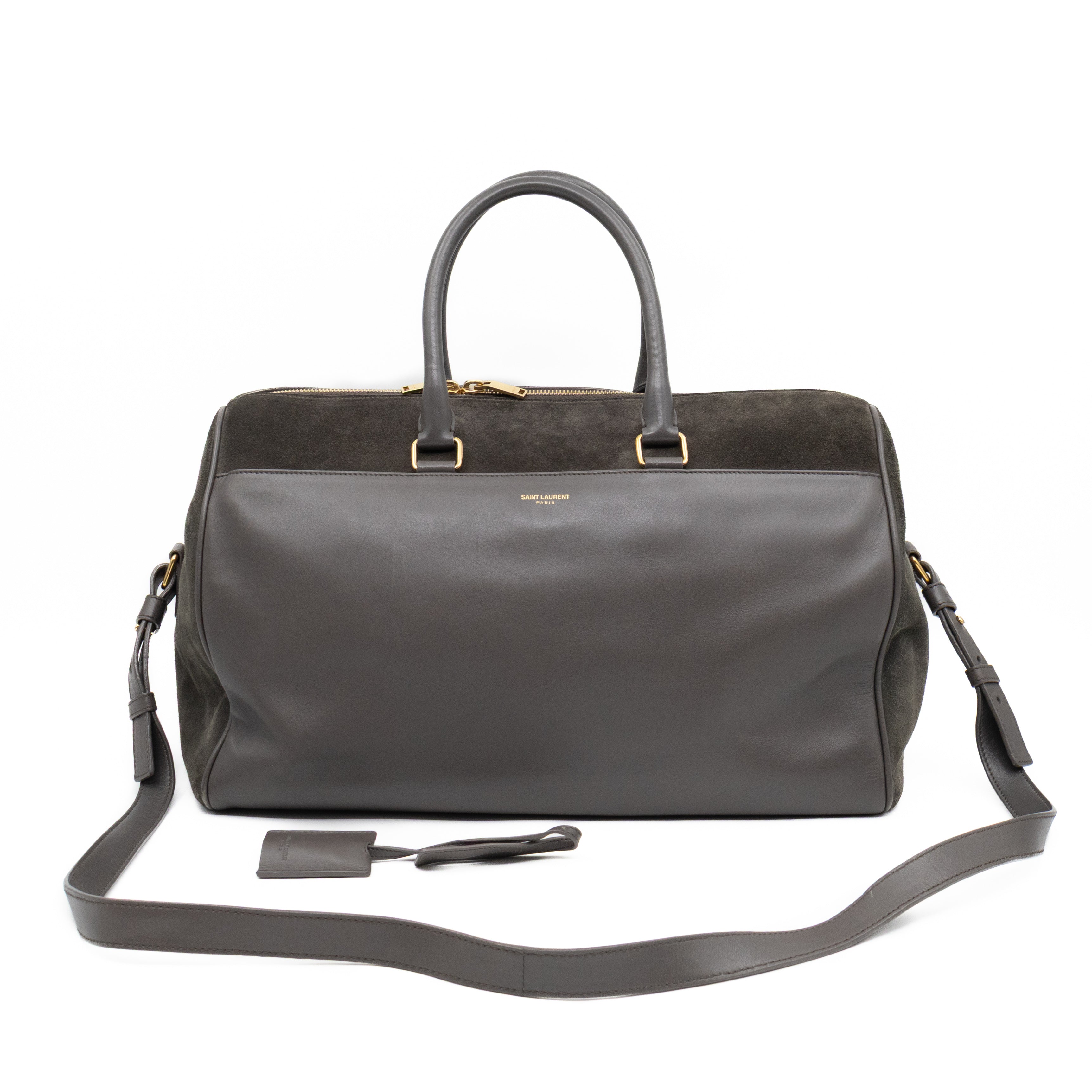 Classic Duffle 12 Bag Grey Suede & Leather
