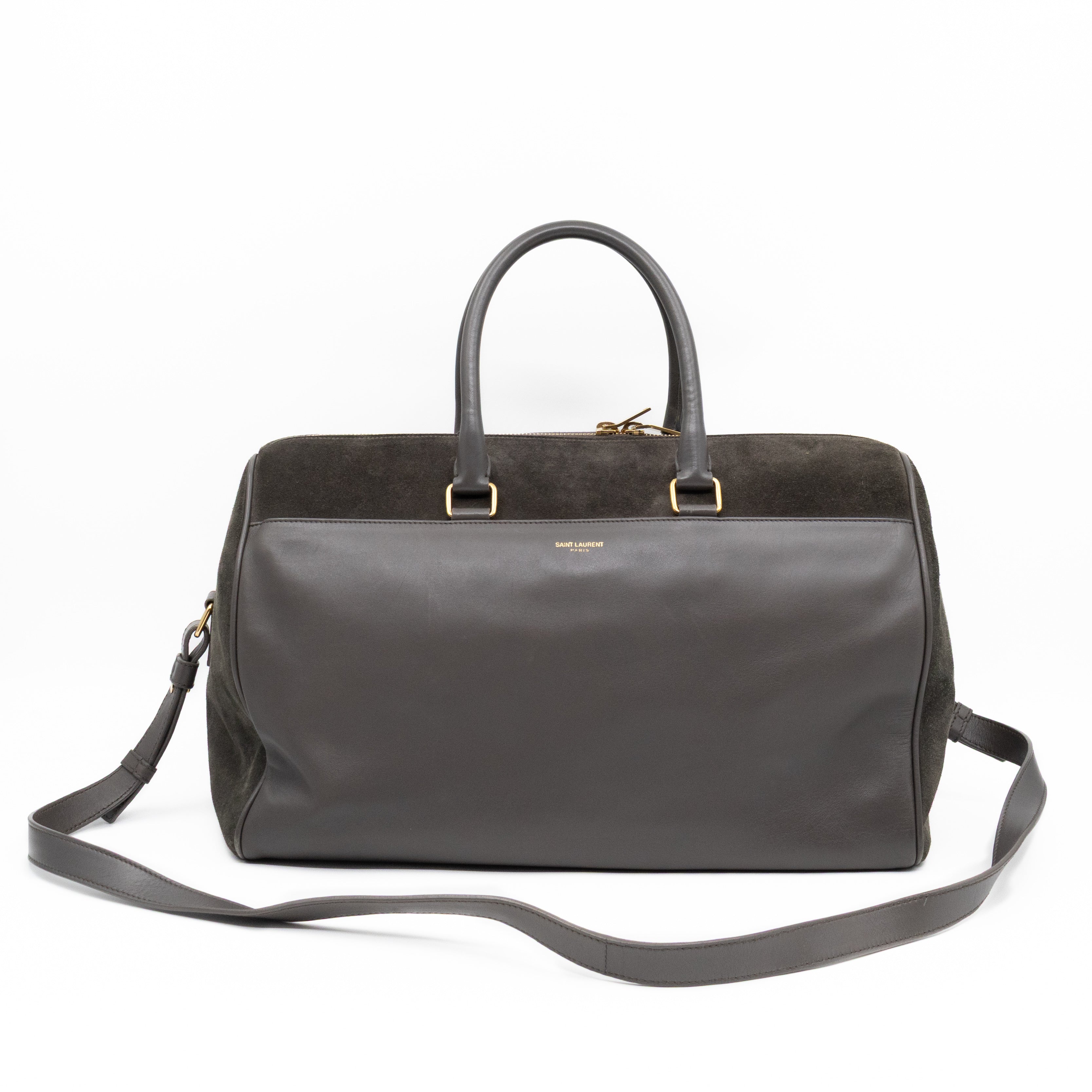 Classic Duffle 12 Bag Grey Suede & Leather