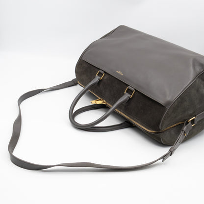 Classic Duffle 12 Bag Grey Suede & Leather