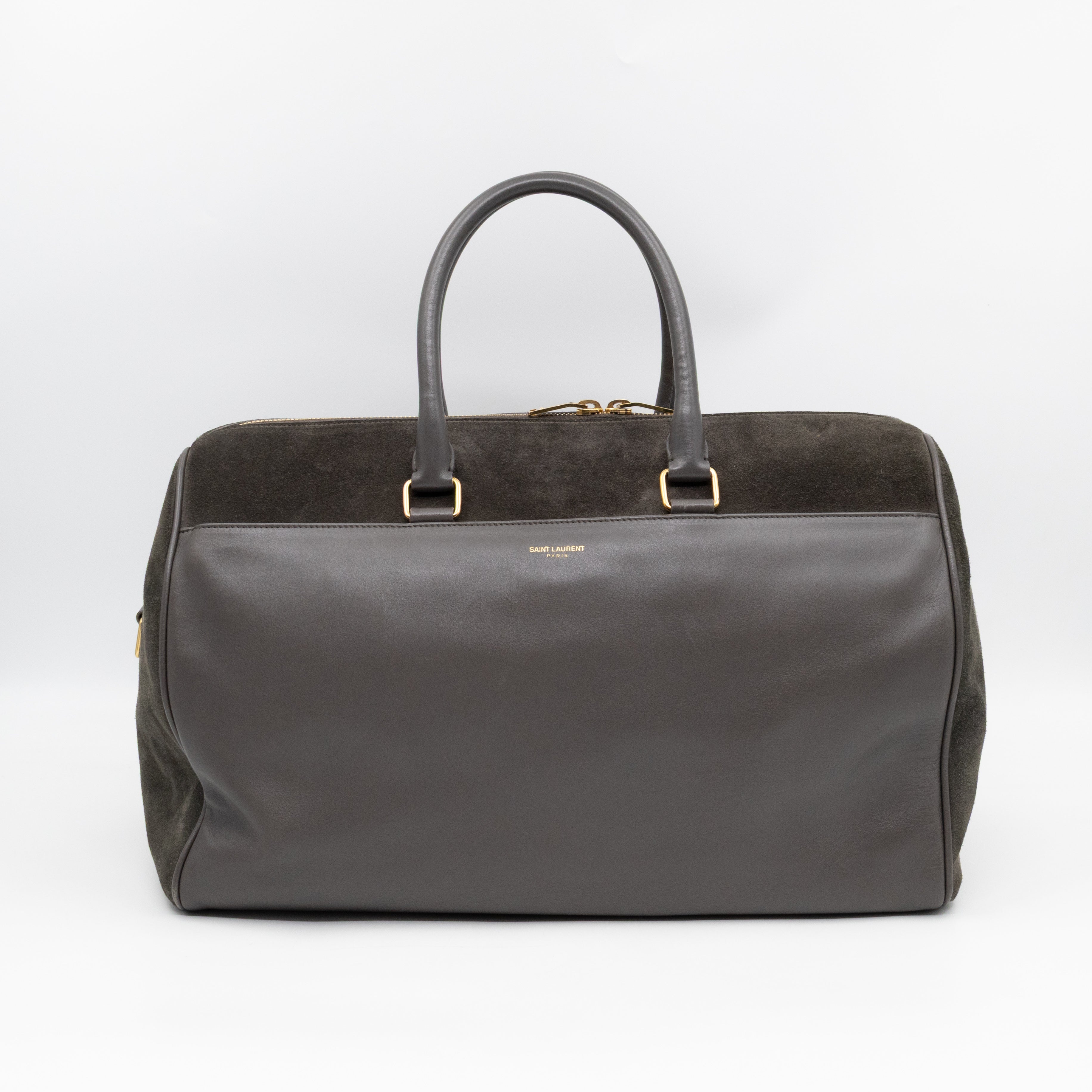 Classic Duffle 12 Bag Grey Suede & Leather