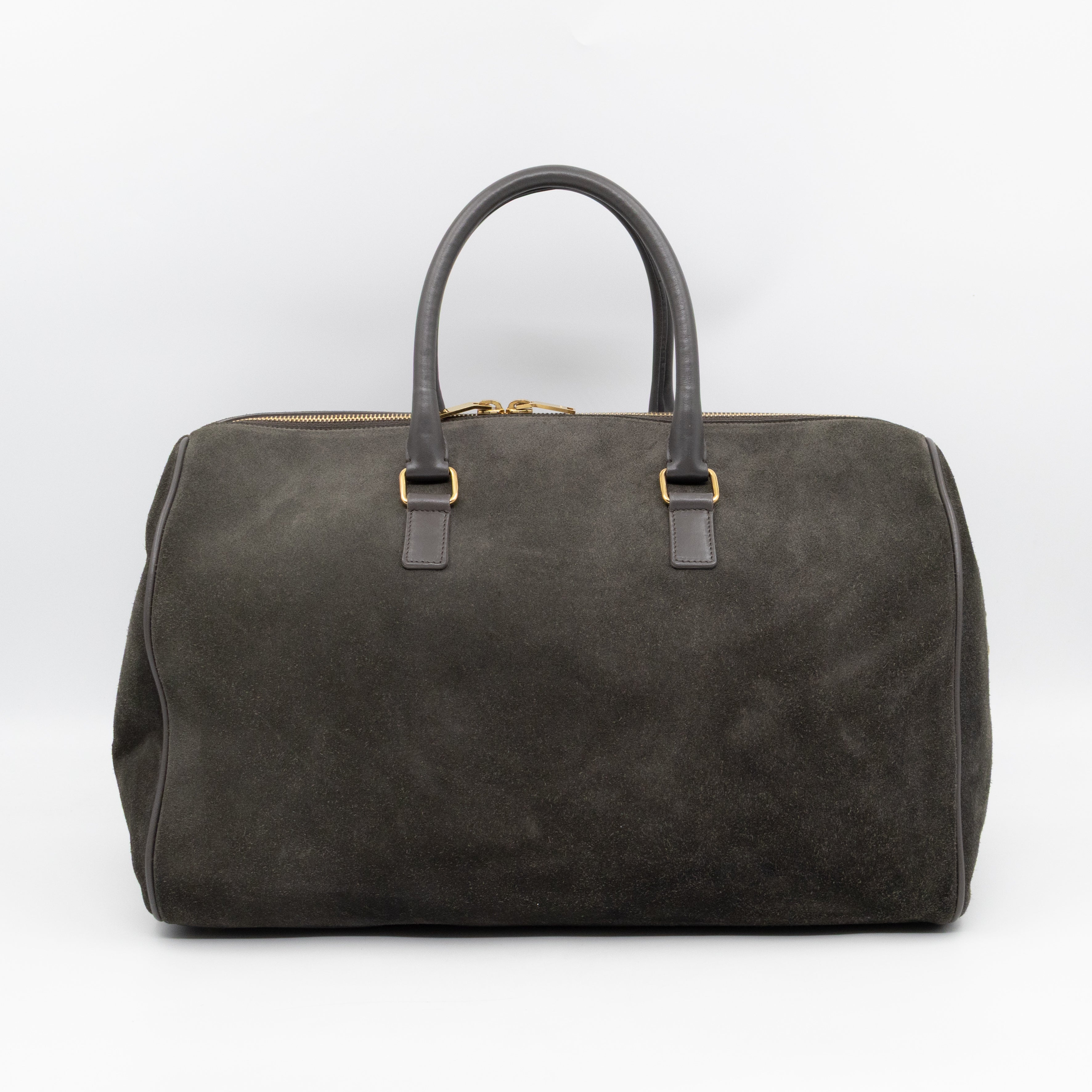 Classic Duffle 12 Bag Grey Suede & Leather