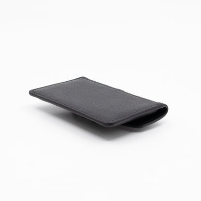 Press Stud Coin Pouch Black Leather