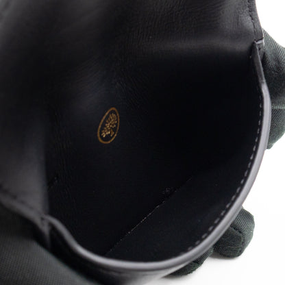 Press Stud Coin Pouch Black Leather