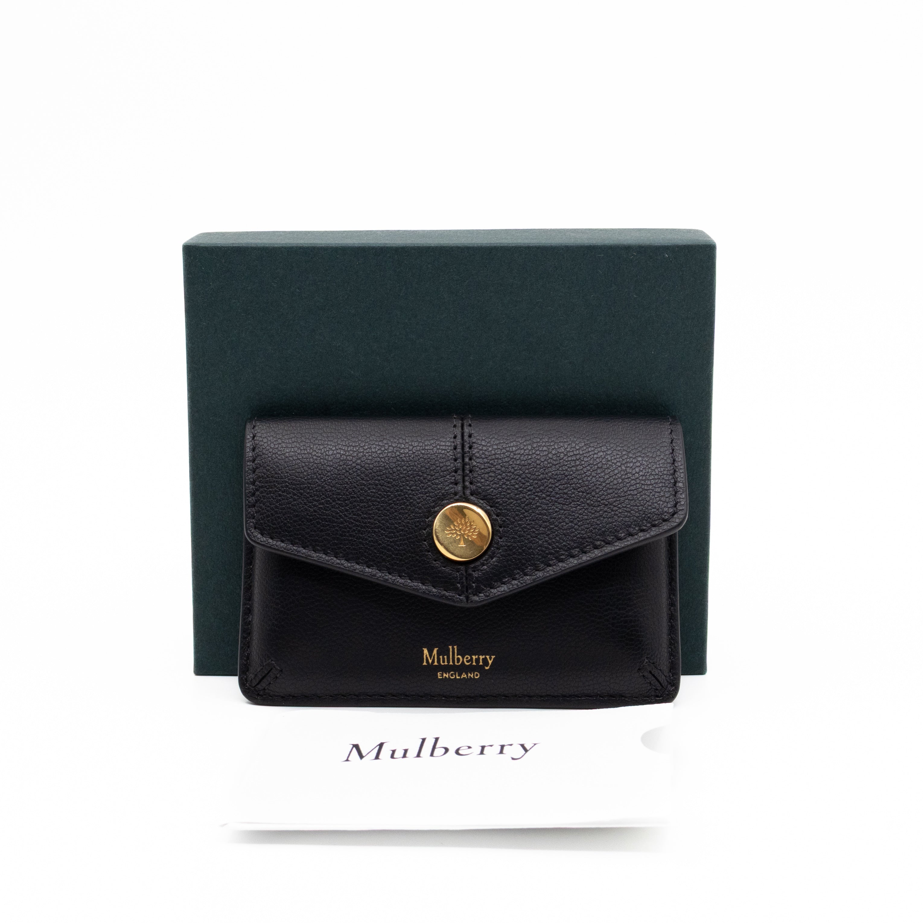 Press Stud Coin Pouch Black Leather
