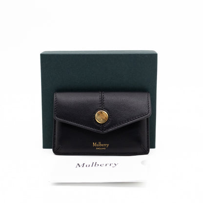 Press Stud Coin Pouch Black Leather