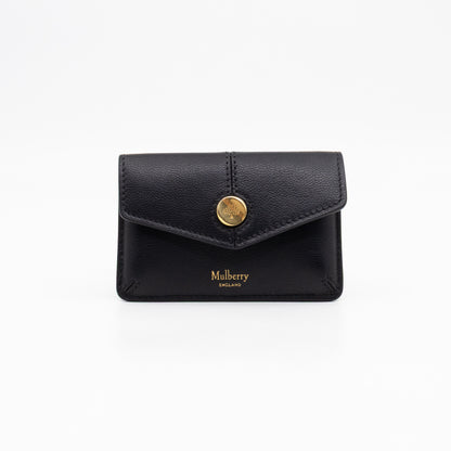 Press Stud Coin Pouch Black Leather