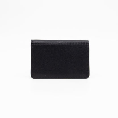 Press Stud Coin Pouch Black Leather