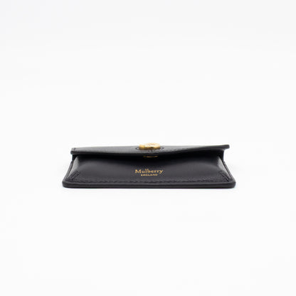 Press Stud Coin Pouch Black Leather