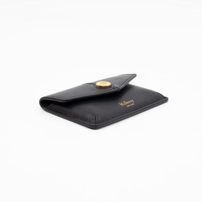 Press Stud Coin Pouch Black Leather
