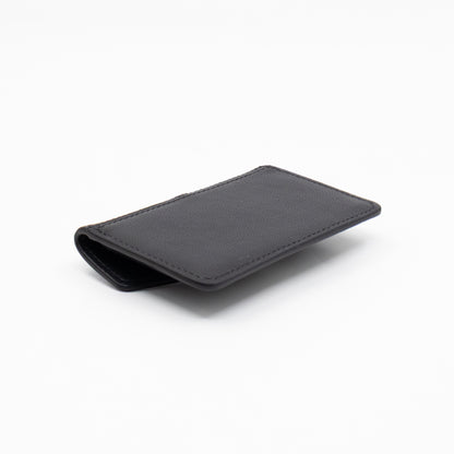 Press Stud Coin Pouch Black Leather