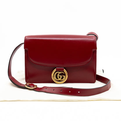 GG Ring Small Shoulder Bag Red Leather
