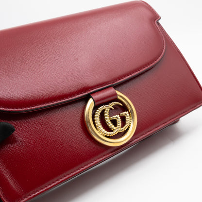 GG Ring Small Shoulder Bag Red Leather