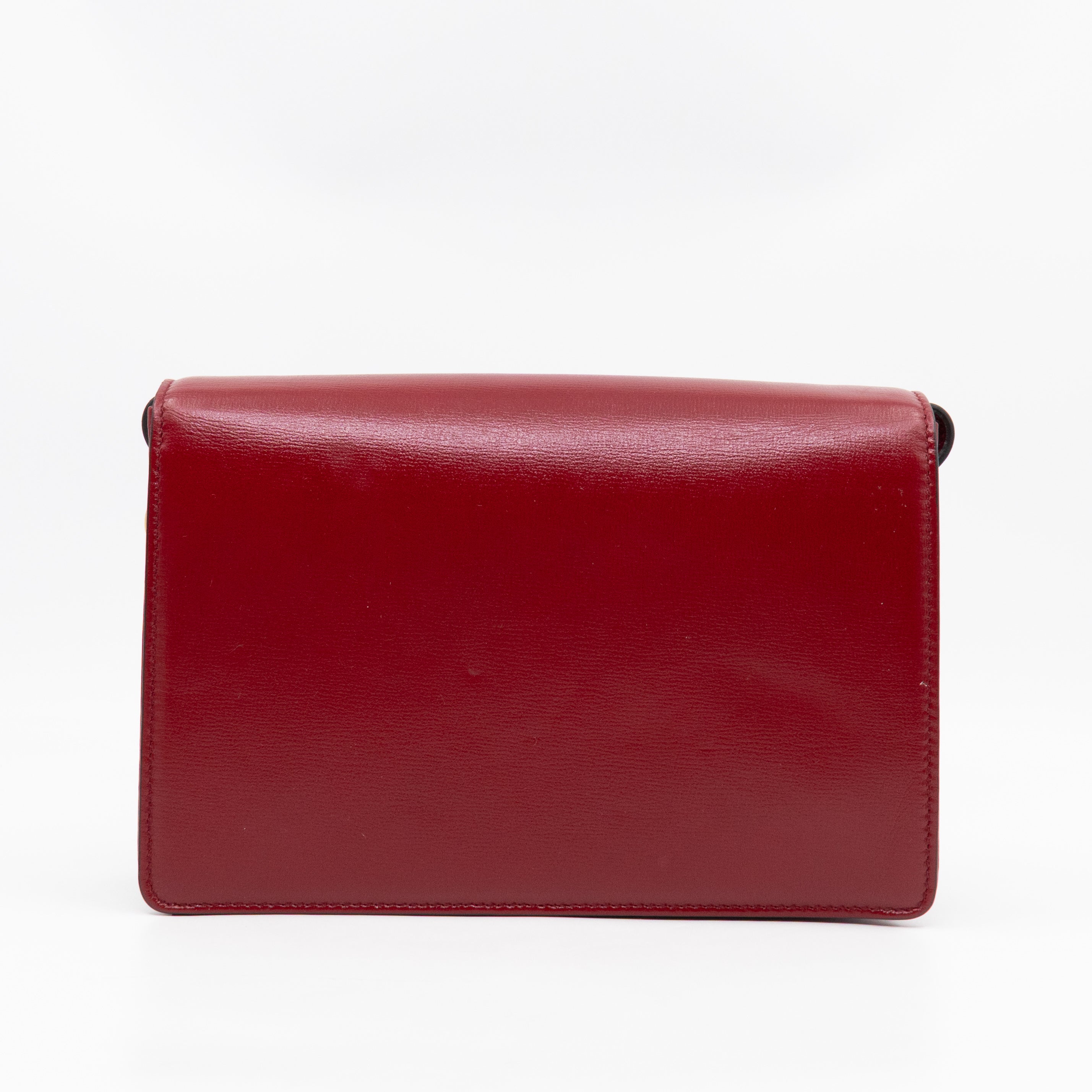 GG Ring Small Shoulder Bag Red Leather