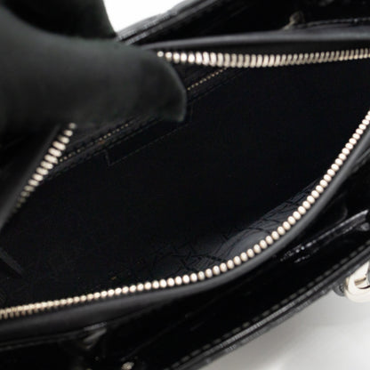 Lady Dior Medium Black Patent Leather