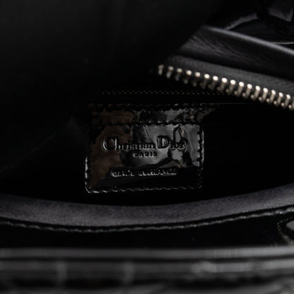Lady Dior Medium Black Patent Leather