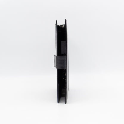 Large Ring Agenda Cover Black Epi Leather
