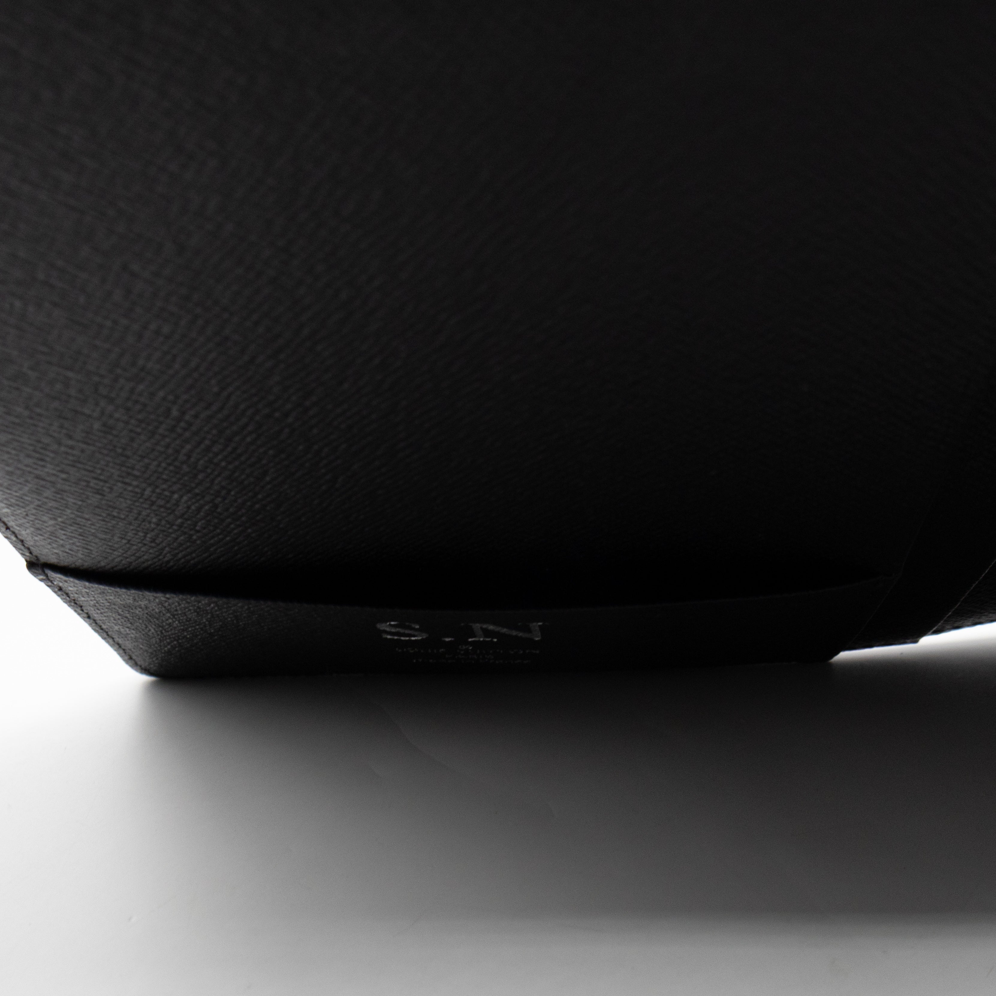 Large Ring Agenda Cover Black Epi Leather