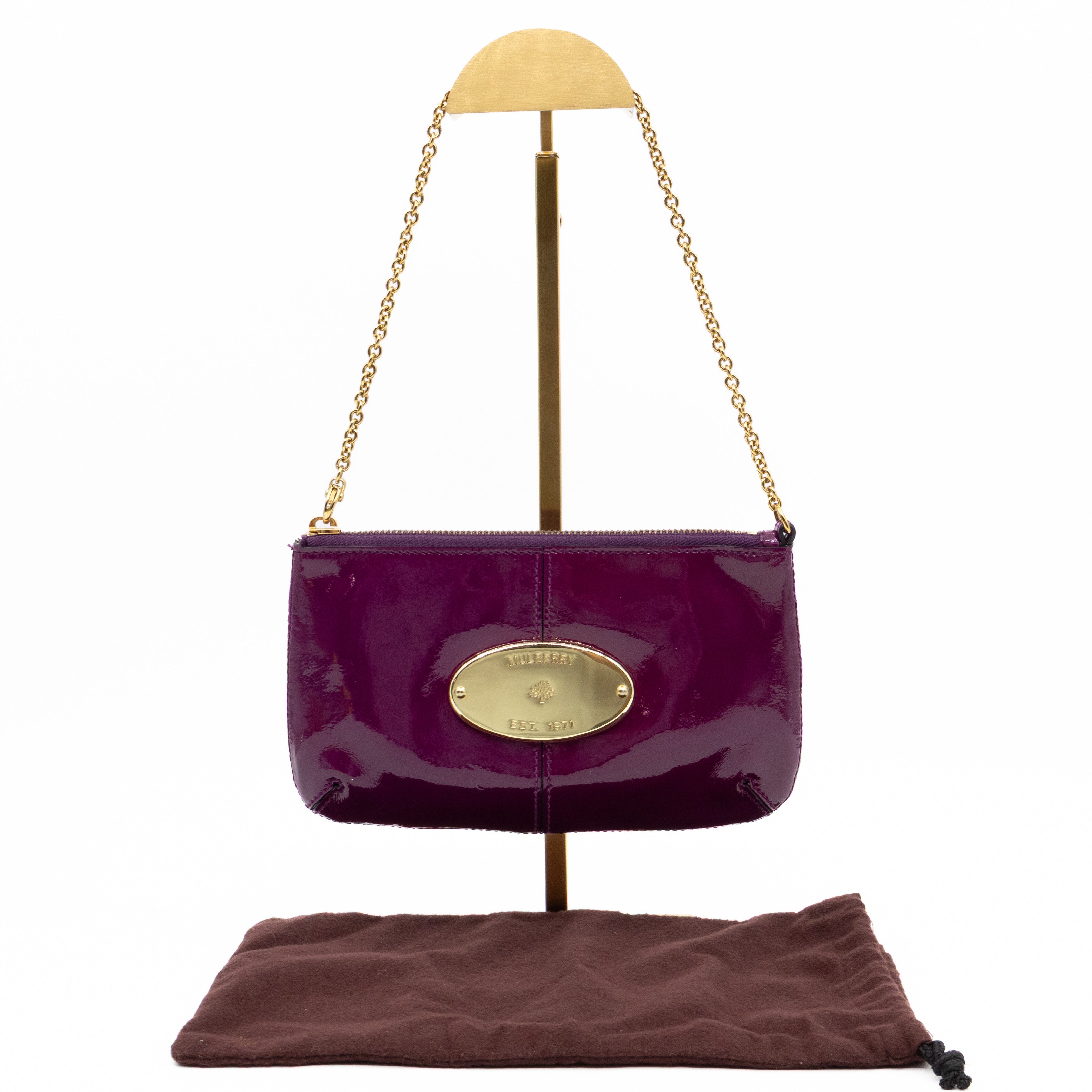 Mini Charlie Pouch Purple Patent Leather