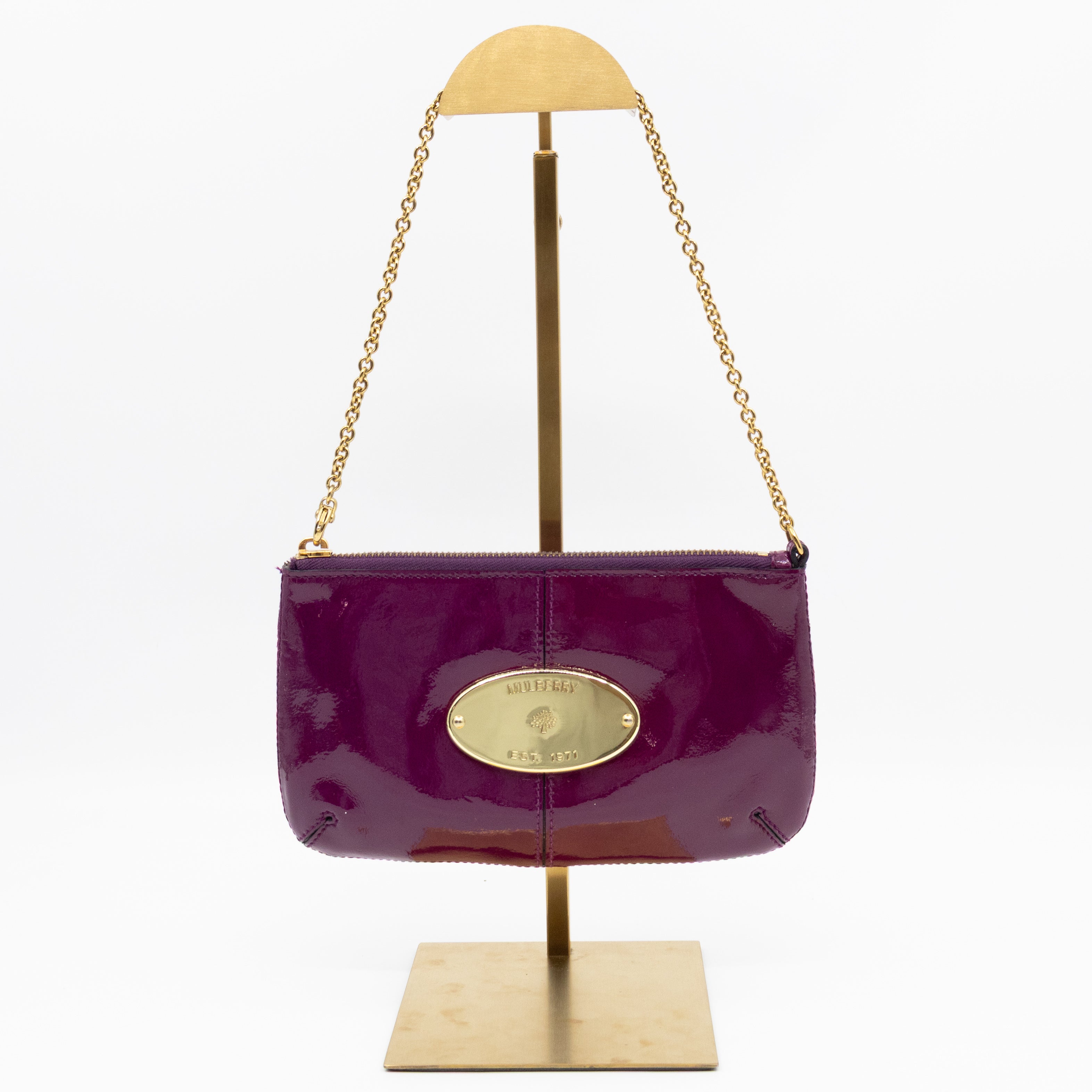 Mini Charlie Pouch Purple Patent Leather